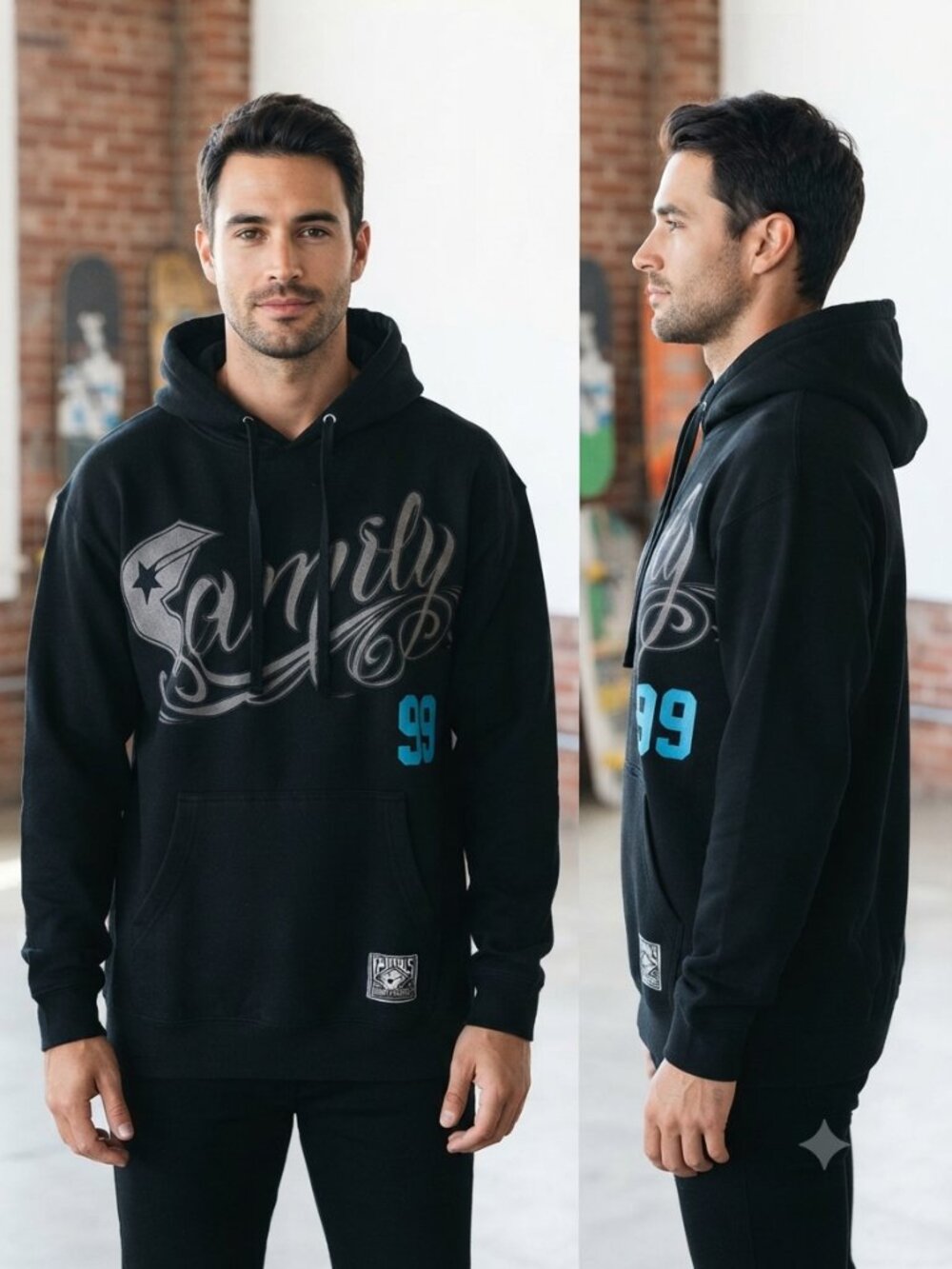 Famous Stars & Straps Black Pullover Hoodie Sweatshirt Unisex - Size Small